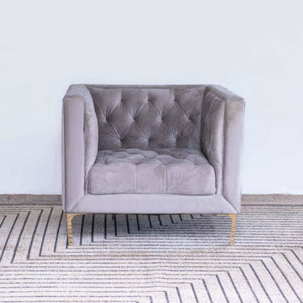 Velvet Deep-Buttoned Chair