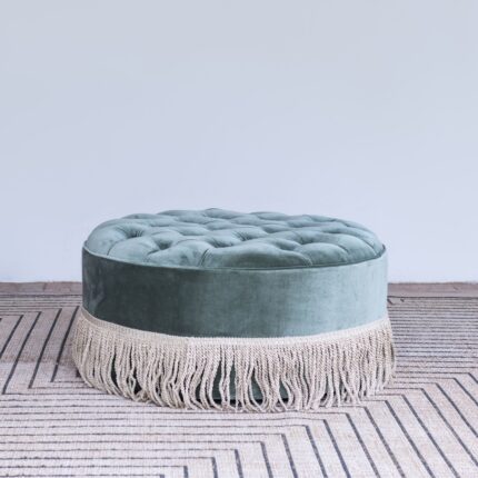 Round Deep-Buttoned Ottoman